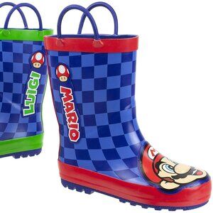 NWT Super Mario Boys Youth 2 / 3 Pull-on Rubber Rain Snow Boots